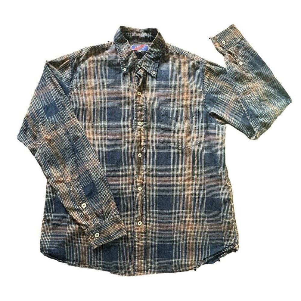 Best Made Co. Lightweight LS Button Down Shirt Plaid Navy Blue XL Men EUC